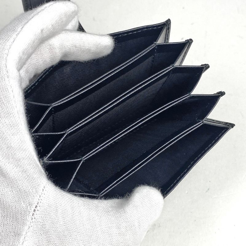 Prada Logo Plate Card Case Card Holder Leather Nero in Black 1m1211 Women