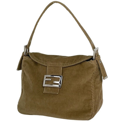 Fendi Zucca Logo Shoulder Bag One Shoulder Handbag Shoulder Bag Corduroy Brown