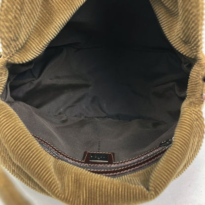 Fendi Zucca Logo Shoulder Bag One Shoulder Handbag Shoulder Bag Corduroy Brown