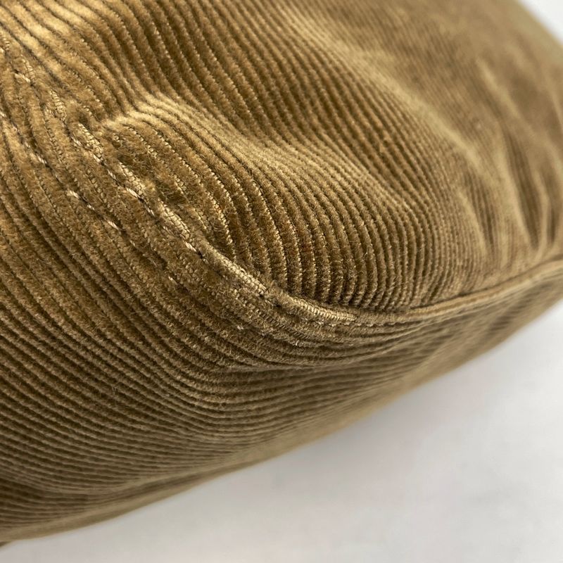 Fendi Zucca Logo Shoulder Bag One Shoulder Handbag Shoulder Bag Corduroy Brown