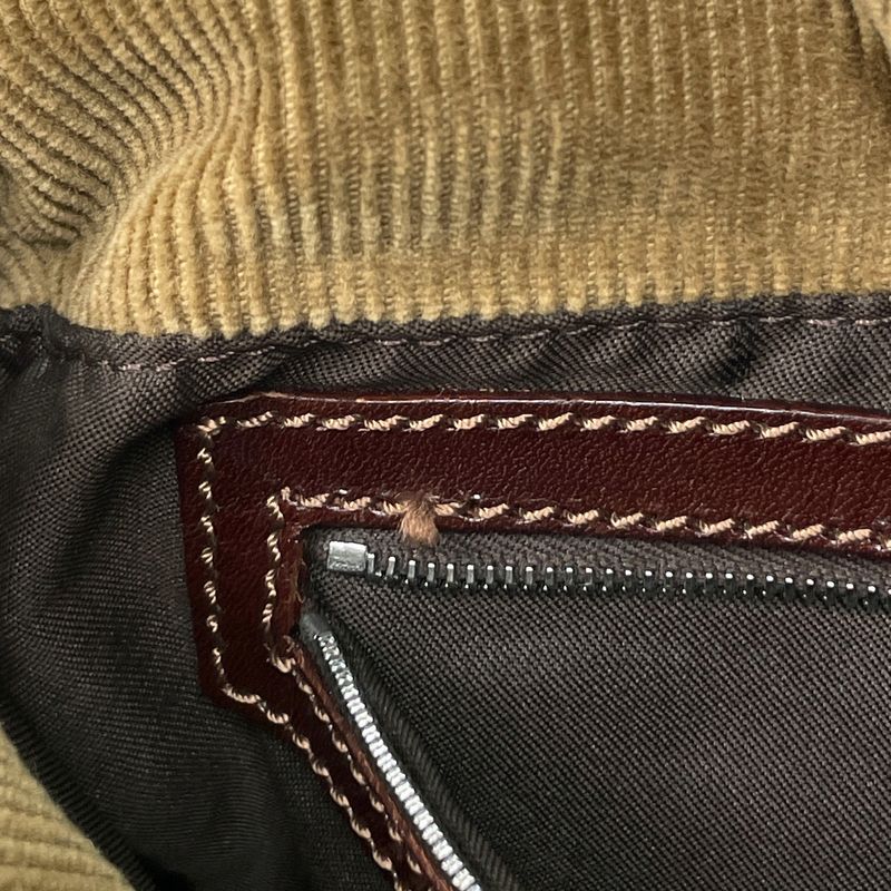 Fendi Zucca Logo Shoulder Bag One Shoulder Handbag Shoulder Bag Corduroy Brown