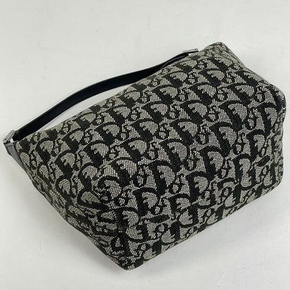 Christian Dior Trotter Pattern Handbag Pouch Handbag Canvas Black Women