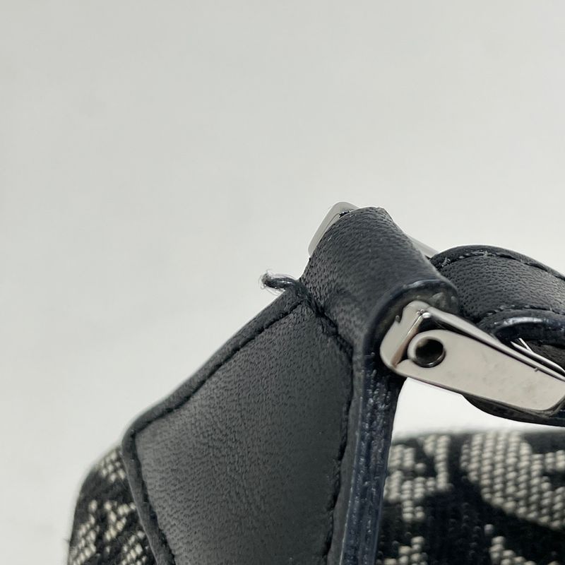 Christian Dior Trotter Pattern Handbag Pouch Handbag Canvas Black Women