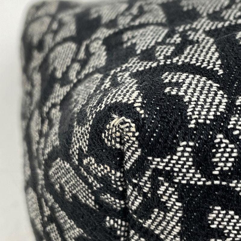 Christian Dior Trotter Pattern Handbag Pouch Handbag Canvas Black Women