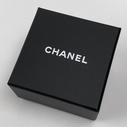 Chanel Coco Mark Rhinestone Ring Moon CC Ring #11.5 Silver Plated Rhinestone