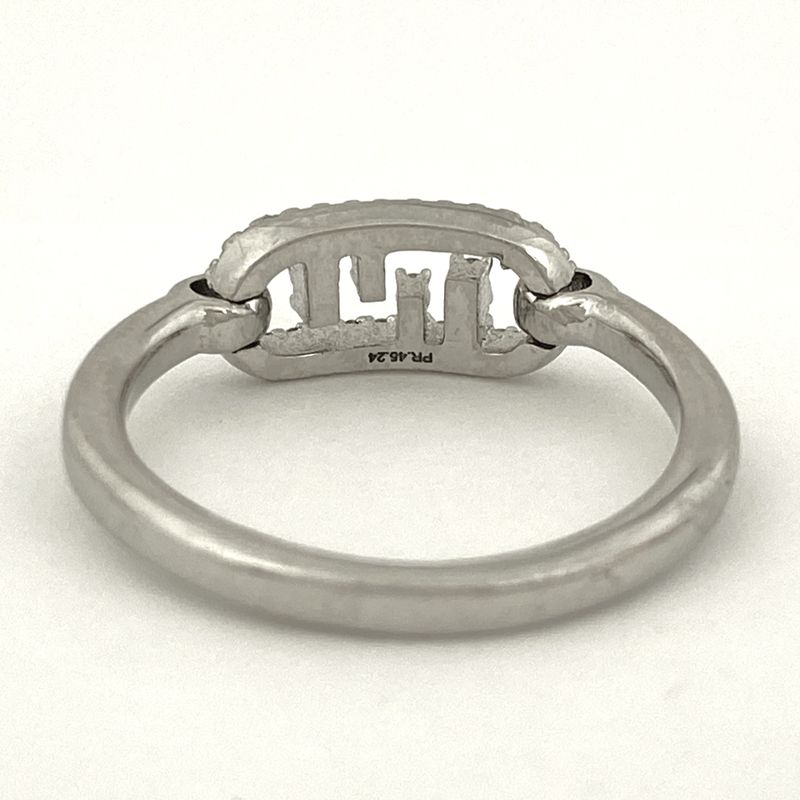 Fendi Orlock Ring Rings Rhinestone Zircon Strass Ring Size 13 Silver Plated