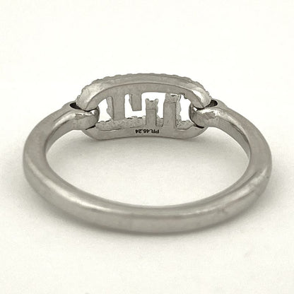 Fendi Orlock Ring Rings Rhinestone Zircon Strass Ring Size 13 Silver Plated