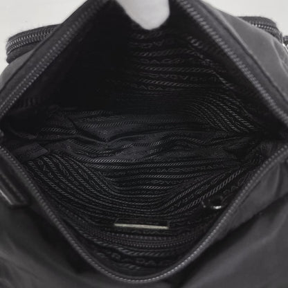 Prada Logo Plate Shoulder Bag Crossbody Shoulder Bag Nylon Nero (Black) Women