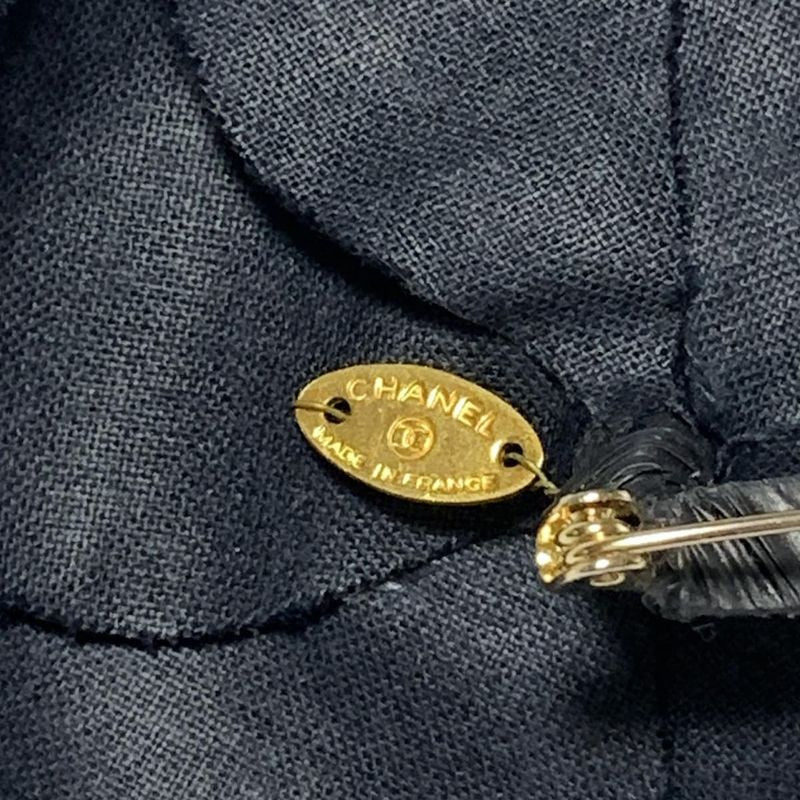 Chanel Corsage Camellia Dark Navy and Gold