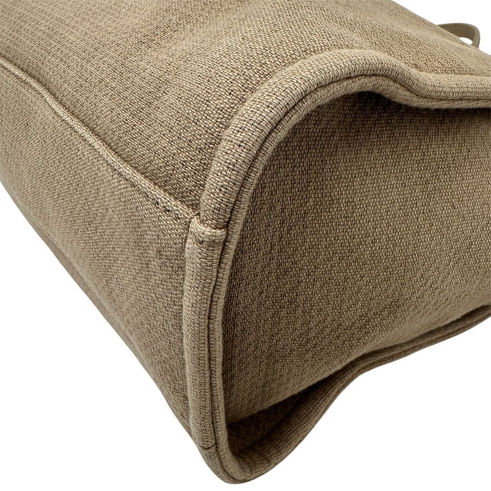 Chanel Bag Women'S Brand Tote Bag Deauville Chain Tote Canvas Beige Silver