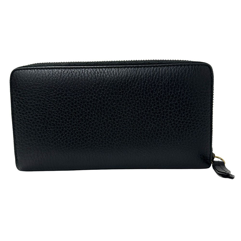 Gucci Wallet Men'S Brand Long Wallet Leather Petit Marmont Dragon Ufo Black