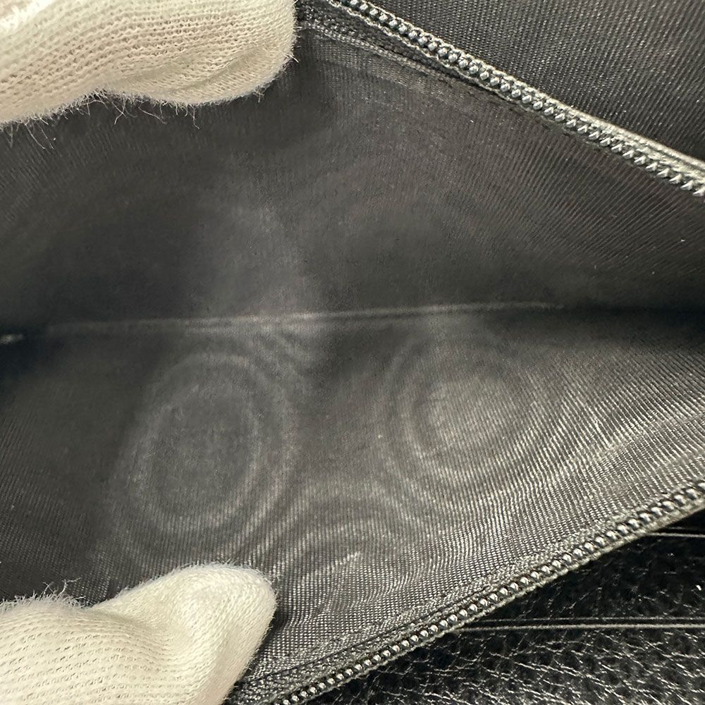 Gucci Wallet Men'S Brand Long Wallet Leather Petit Marmont Dragon Ufo Black