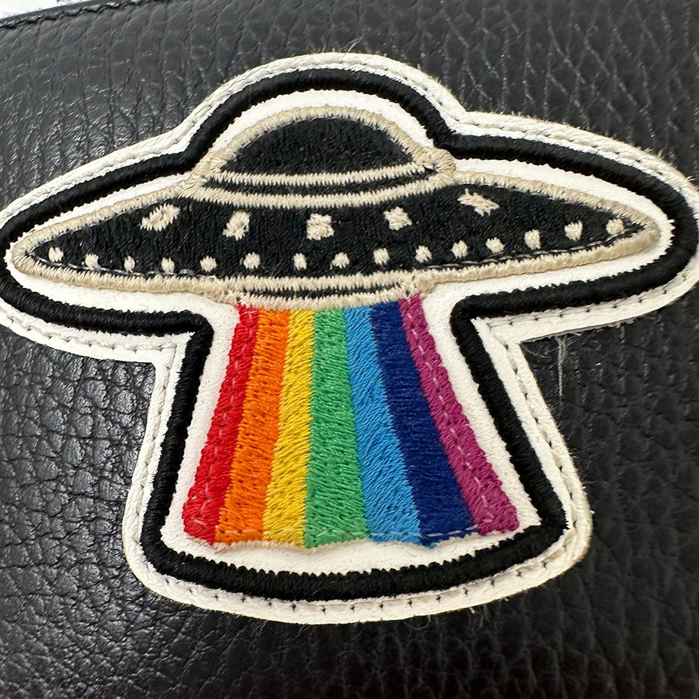 Gucci Wallet Men'S Brand Long Wallet Leather Petit Marmont Dragon Ufo Black