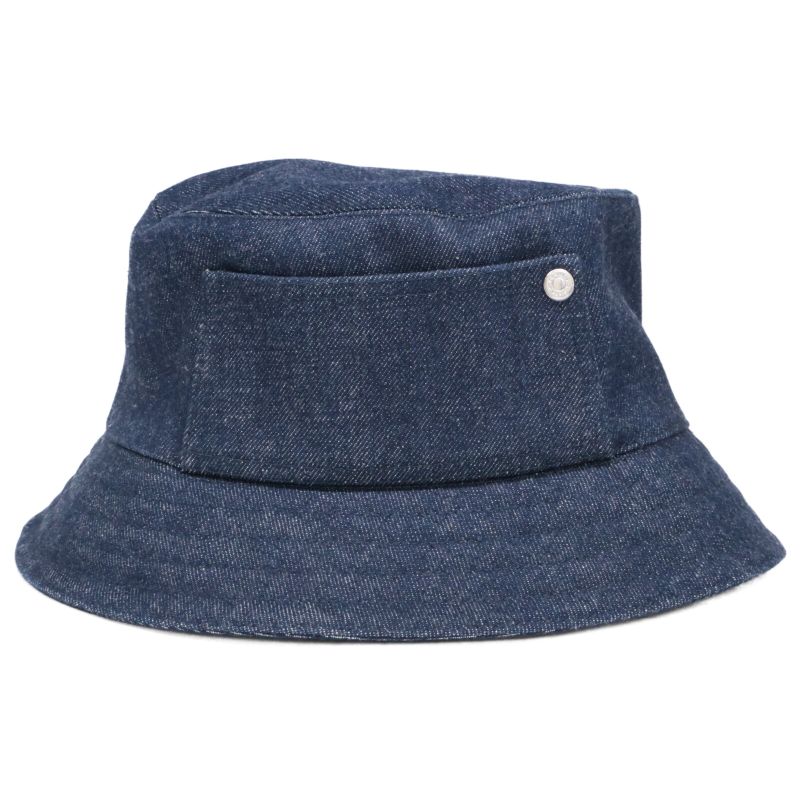 Hermes Helen Silky Denim Pocket Bucket Hat 57