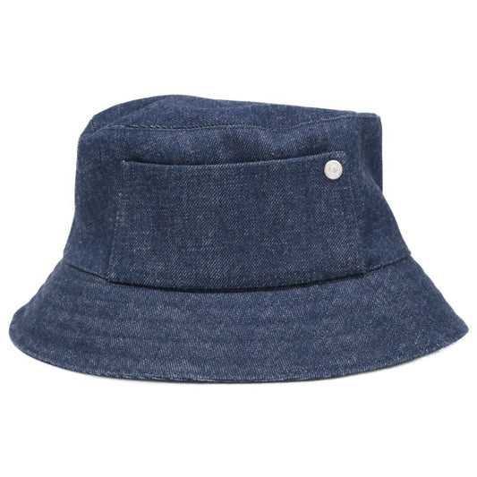 Hermes Helen Silky Denim Pocket Bucket Hat 57