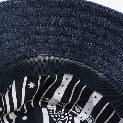 Hermes Helen Silky Denim Pocket Bucket Hat 57