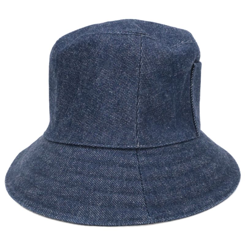 Hermes Helen Silky Denim Pocket Bucket Hat 57