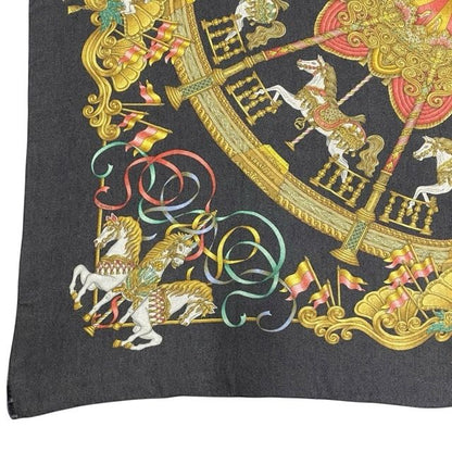 Hermes Scarf Carre 140 LUNA PARK Amusement Park Carousel All Over Pattern Large