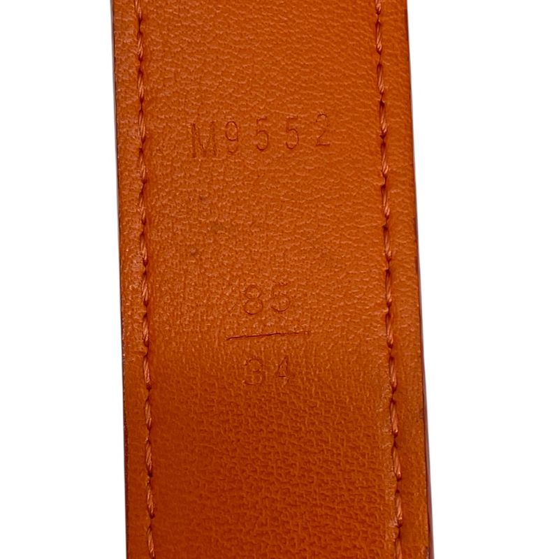 Louis Vuitton Epi Belt Accessories Logo Leather Orange Silver M9552 Louis