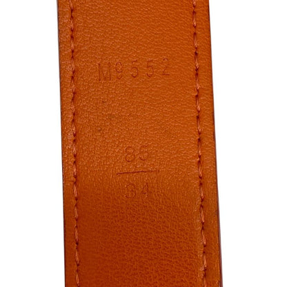 Louis Vuitton Epi Belt Accessories Logo Leather Orange Silver M9552 Louis