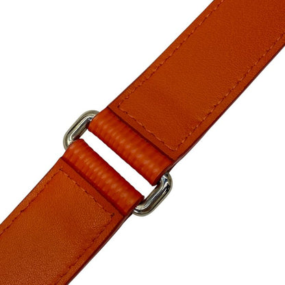 Louis Vuitton Epi Belt Accessories Logo Leather Orange Silver M9552 Louis