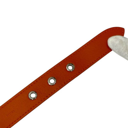 Louis Vuitton Epi Belt Accessories Logo Leather Orange Silver M9552 Louis