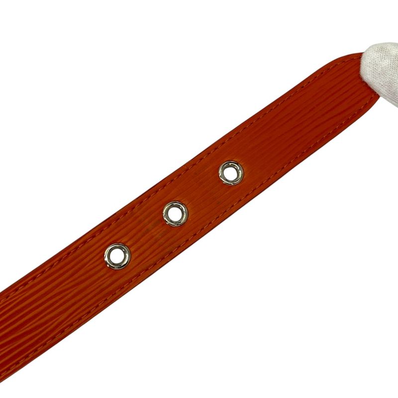 Louis Vuitton Epi Belt Accessories Logo Leather Orange Silver M9552 Louis