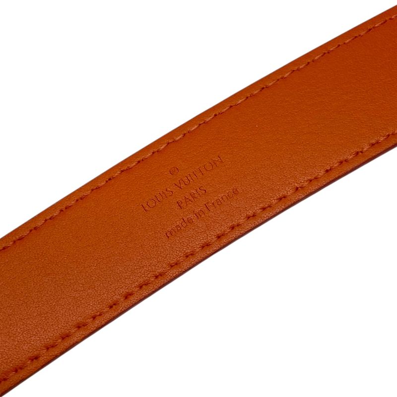 Louis Vuitton Epi Belt Accessories Logo Leather Orange Silver M9552 Louis