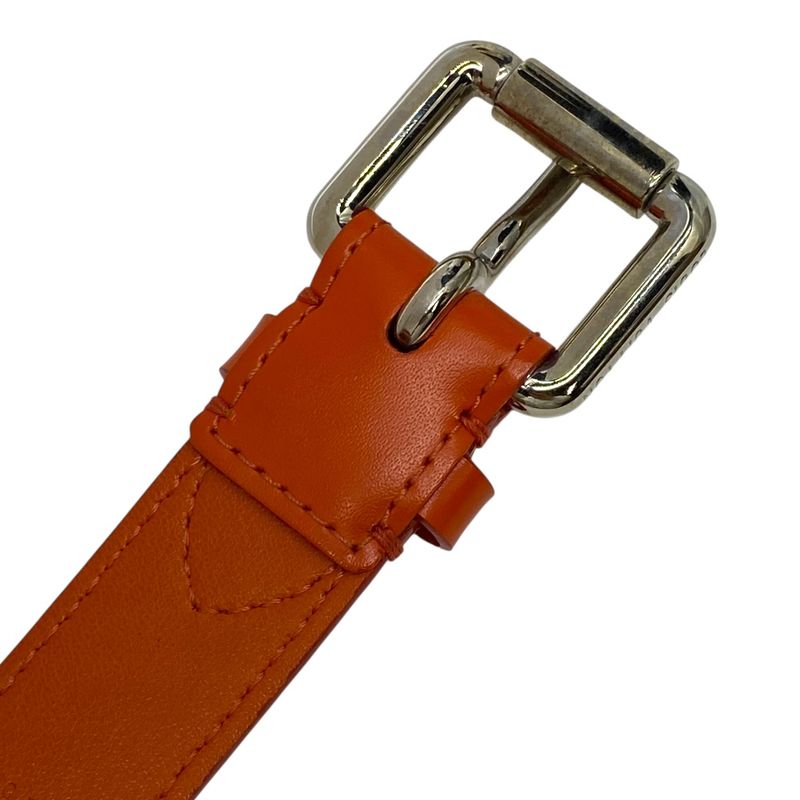 Louis Vuitton Epi Belt Accessories Logo Leather Orange Silver M9552 Louis