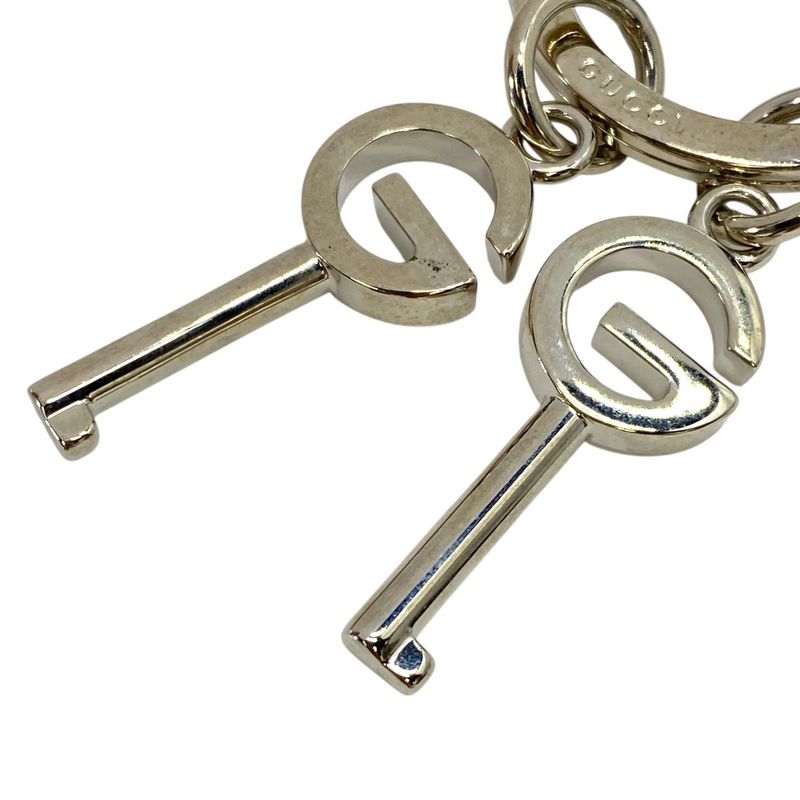 Gucci Key Ring Key Holder G Logo Key Motif Silver Metal 296551 Gucci Unisex