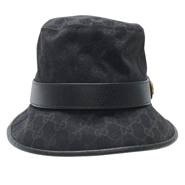 Gucci GG Canvas Bucket Hat Bucket Hat Double G Logo Black Cotton Polyester