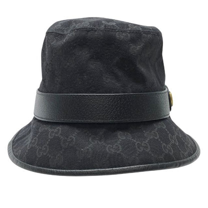 Gucci GG Canvas Bucket Hat Bucket Hat Double G Logo Black Cotton Polyester