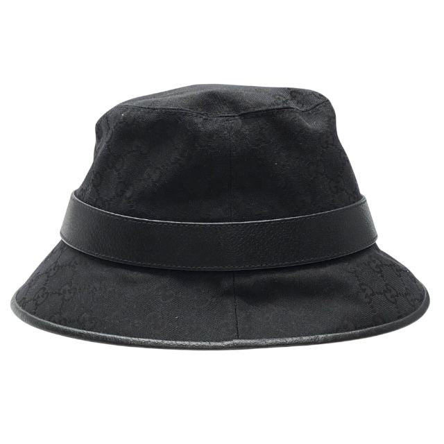 Gucci GG Canvas Bucket Hat Bucket Hat Double G Logo Black Cotton Polyester