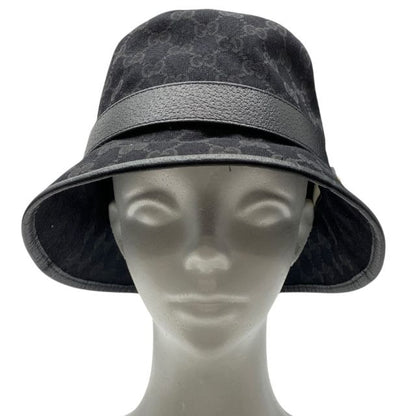 Gucci GG Canvas Bucket Hat Bucket Hat Double G Logo Black Cotton Polyester
