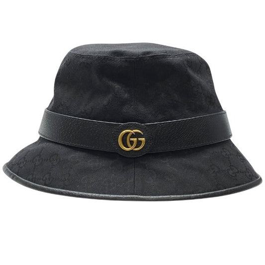 Gucci GG Canvas Bucket Hat Bucket Hat Double G Logo Black Cotton Polyester