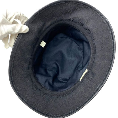 Gucci GG Canvas Bucket Hat Bucket Hat Double G Logo Black Cotton Polyester