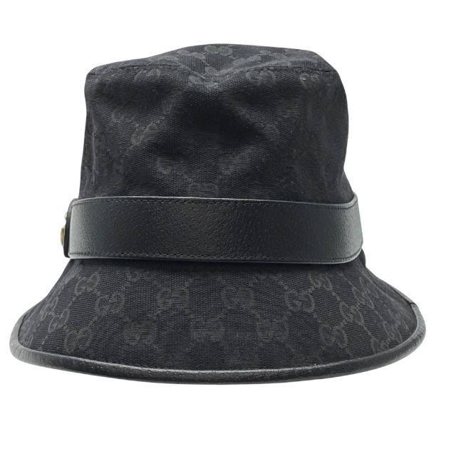 Gucci GG Canvas Bucket Hat Bucket Hat Double G Logo Black Cotton Polyester