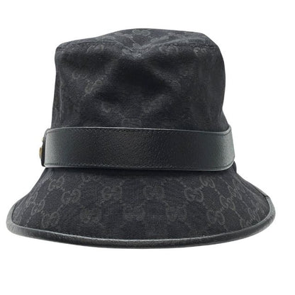 Gucci GG Canvas Bucket Hat Bucket Hat Double G Logo Black Cotton Polyester