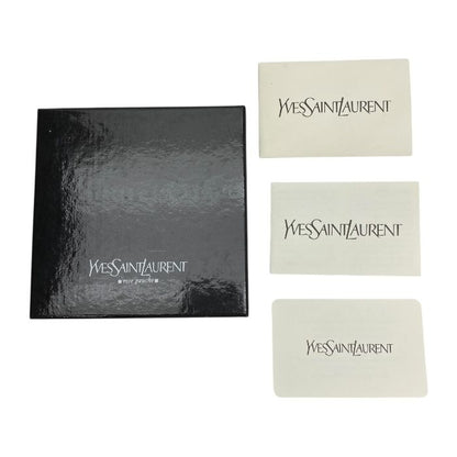 Yves Saint Laurent Bifold Wallet Folding Wallet Medium Wallet Gold Leather YVES