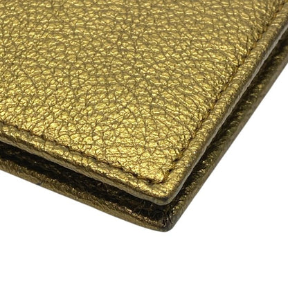 Yves Saint Laurent Bifold Wallet Folding Wallet Medium Wallet Gold Leather YVES
