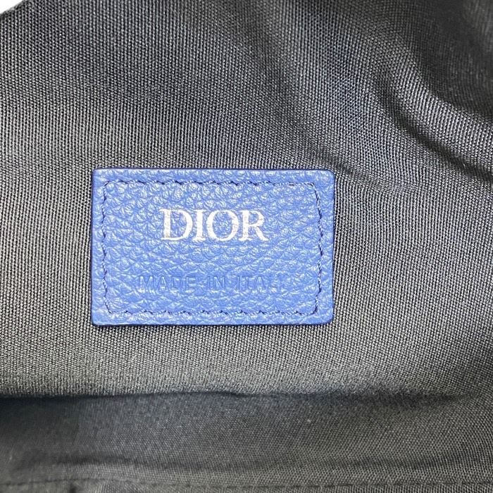 Dior Saddle Bag Body Bag Shoulder Bag Crossbody Leather Grain Calfskin Navy