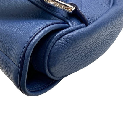 Dior Saddle Bag Body Bag Shoulder Bag Crossbody Leather Grain Calfskin Navy