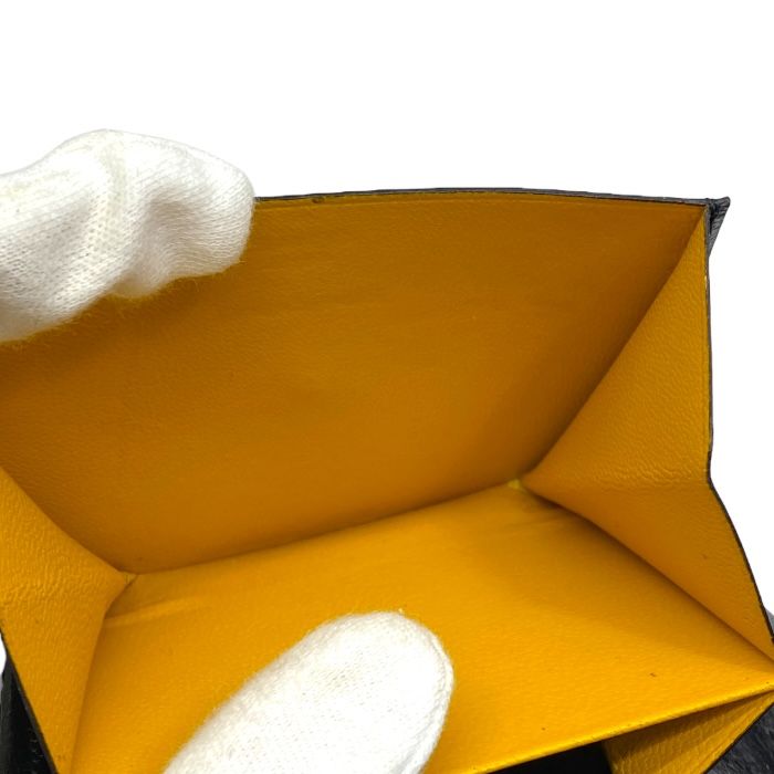 Goyard Coin Case Coin Purse Herringbone PVC X Leather Black X Brown Men's