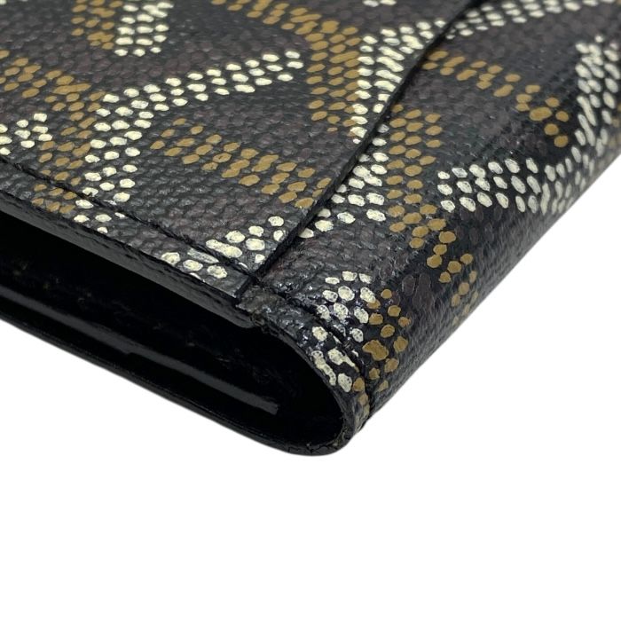 Goyard Coin Case Coin Purse Herringbone PVC X Leather Black X Brown Men's