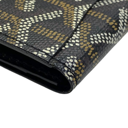 Goyard Coin Case Coin Purse Herringbone PVC X Leather Black X Brown Men's