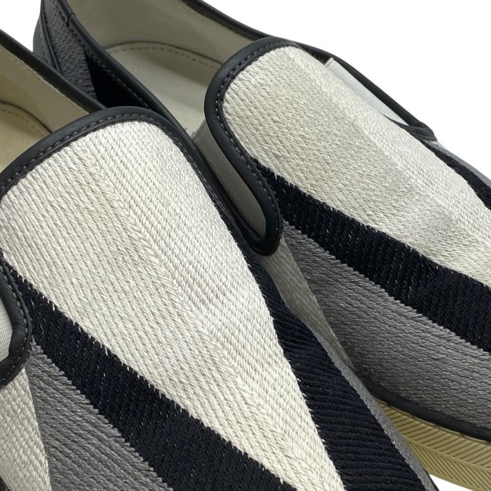 Bottega Veneta Intrecciato Slip-on Flat Shoes Leather Black White [size 35