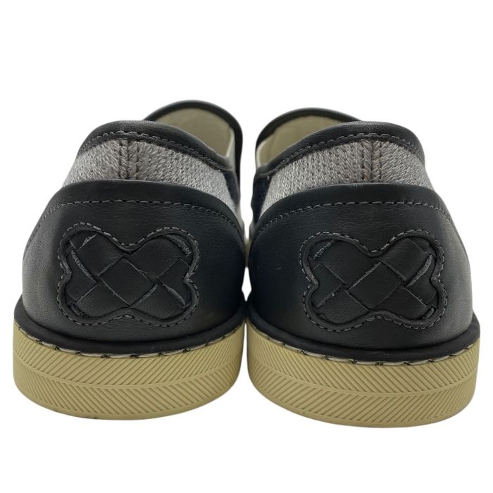 Bottega Veneta Intrecciato Slip-on Flat Shoes Leather Black White [size 35