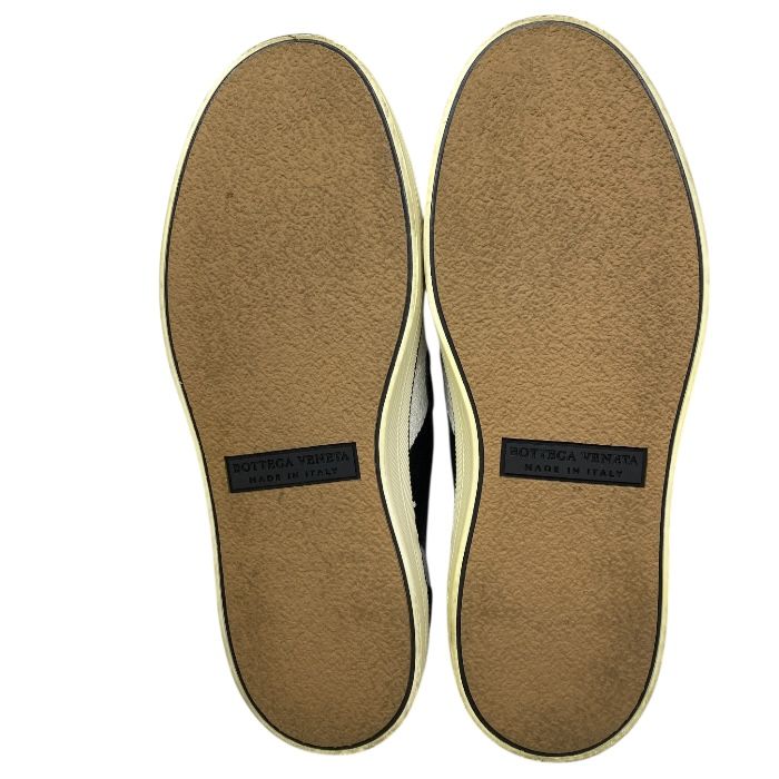 Bottega Veneta Intrecciato Slip-on Flat Shoes Leather Black White [size 35