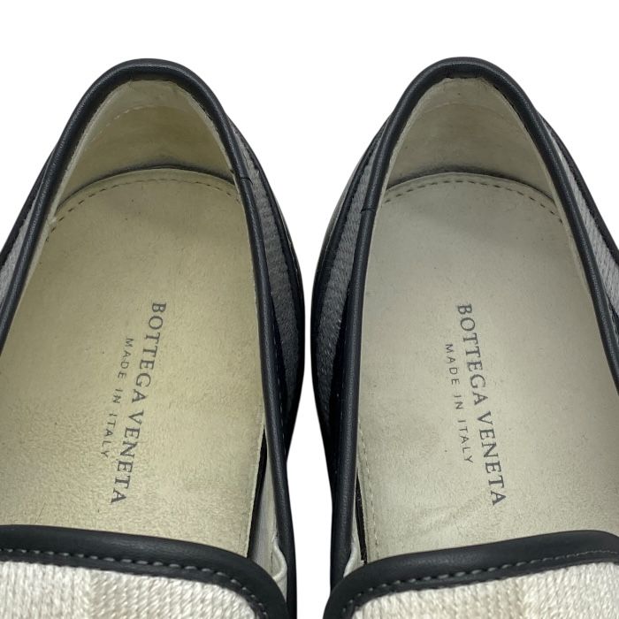 Bottega Veneta Intrecciato Slip-on Flat Shoes Leather Black White [size 35