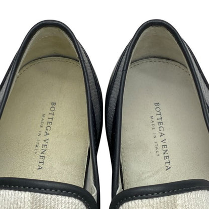 Bottega Veneta Intrecciato Slip-on Flat Shoes Leather Black White [size 35